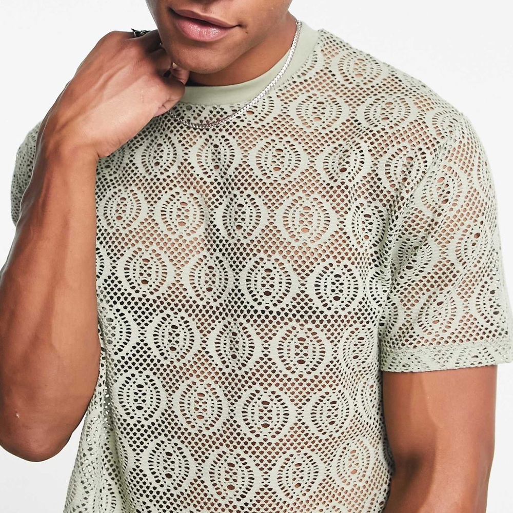 Relaxed Men's Green Patterned Shirt